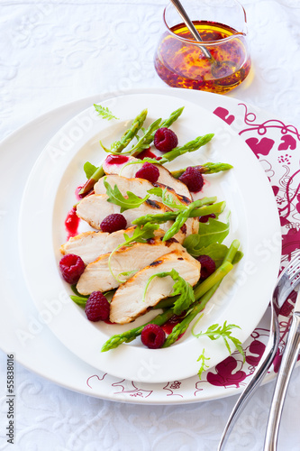 Photo: chicken and raspberry salad chicken and raspberry salad
