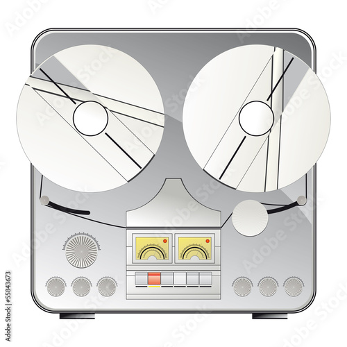 Vector: vintage consumer electronics — tape recorder vintage consumer electronics — tape recorder