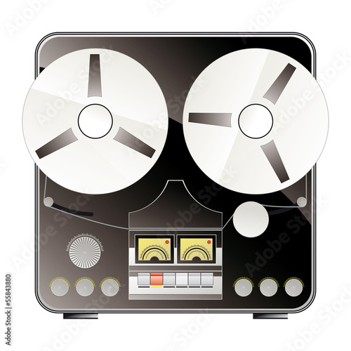 Vector: vintage consumer electronics — tape recorder vintage consumer electronics — tape recorder