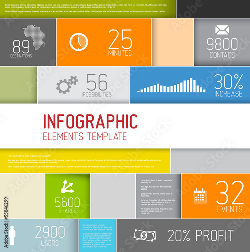 Vector: Vector abstract rectangles infographic template Vector abstract rectangles infographic template