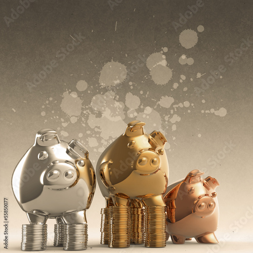 Illustration: winner piggy bank winner piggy bank