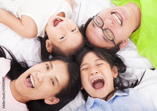 Photo: Happy family on the floor Happy family on the floor