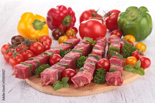 Photo: pieces of meat with vegetables pieces of meat with vegetables