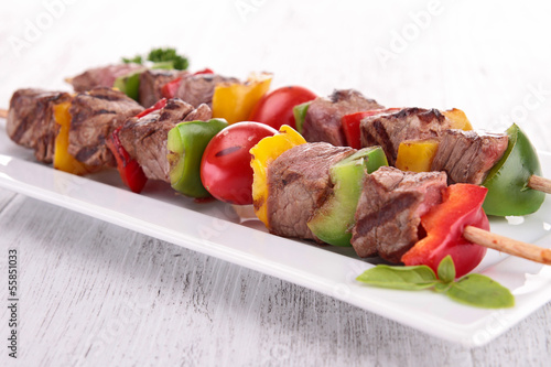 Photo: pieces of meat with vegetables pieces of meat with vegetables
