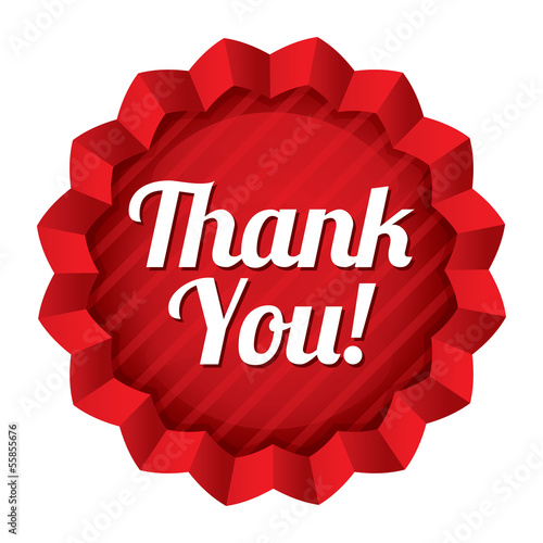 Vector: Thank you tag. Vector red round star sticker. Thank you tag. Vector red round star sticker.