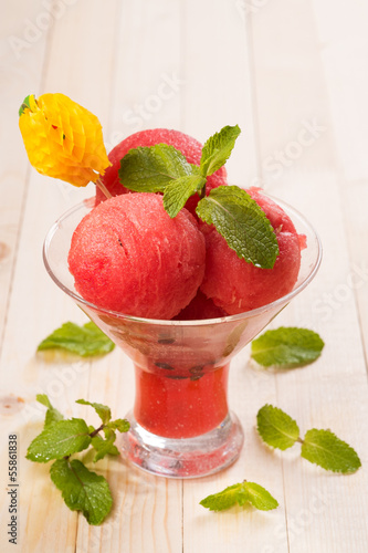 Photo: Dessert of watermelon flesh Dessert of watermelon flesh