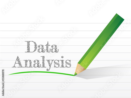 Illustration: data analysis message written data analysis message written