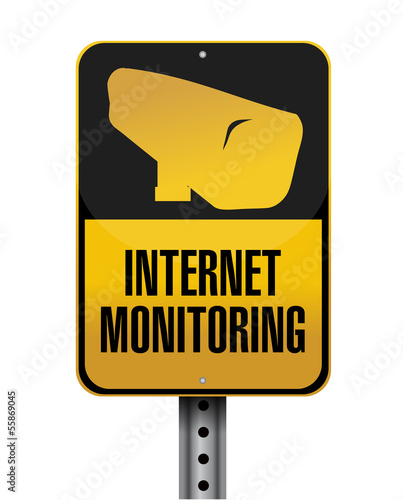 Illustration: internet monitoring road sign illustration internet monitoring road sign illustration