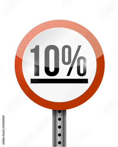 Illustration: 10 percentage road sign illustration design 10 percentage road sign illustration design