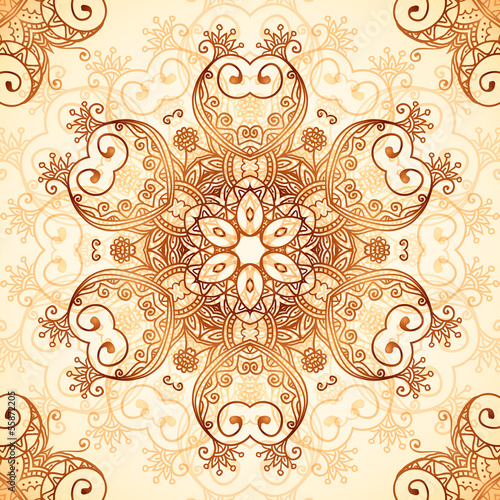 Vector: Ornate vintage vector pattern in mehndi style Ornate vintage vector pattern in mehndi style