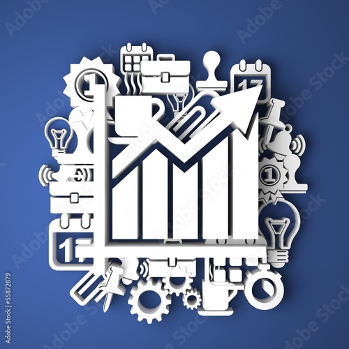 Illustration: Infographic The Growth. Business Concept. Infographic The Growth. Business Concept.
