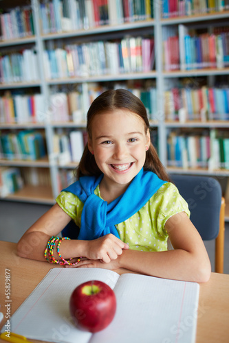Photo: Happy schoolgirl Happy schoolgirl