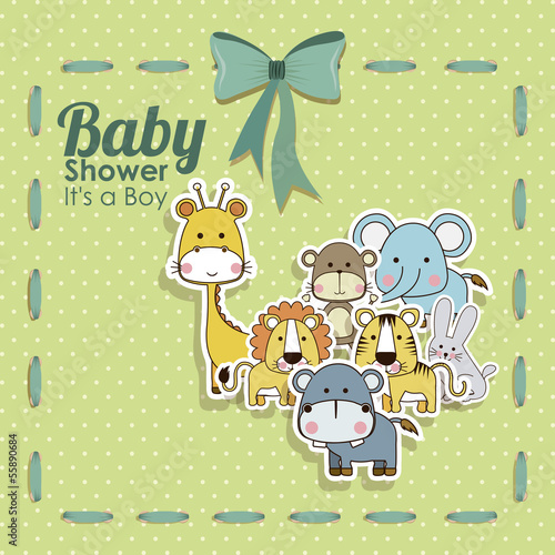 Vector: baby shower animals icons baby shower animals icons
