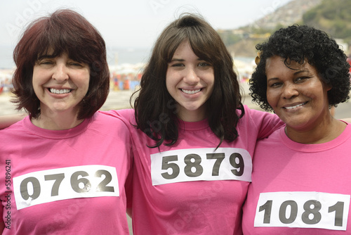 Photo: Woman on breast cancer awareness race Woman on breast cancer awareness race