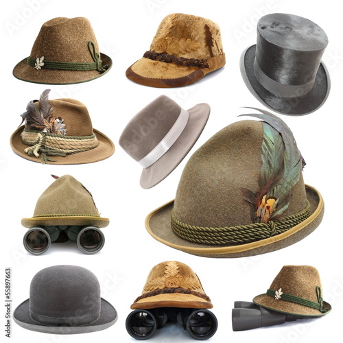 Photo: collection of oktoberfest and hunting hats collection of oktoberfest and hunting hats