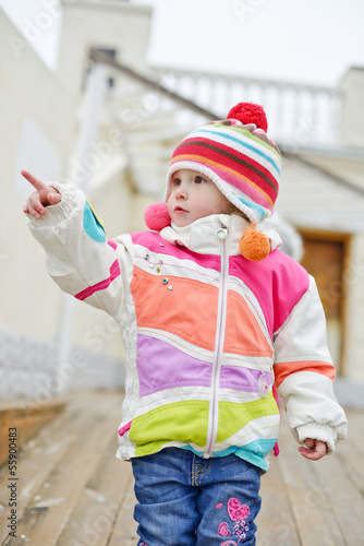 Photo: toddler girl point with finger toddler girl point with finger