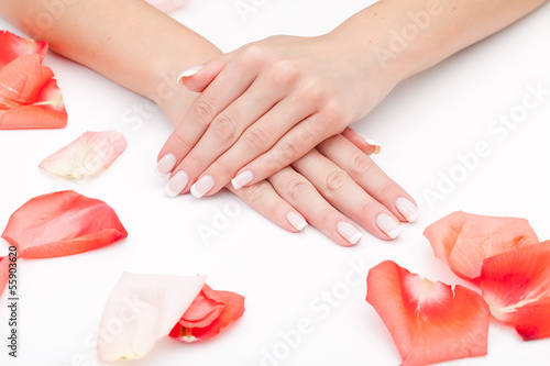 Photo: Woman with beautiful manicured nails Woman with beautiful manicured nails