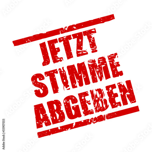 Vector: stempel eckig jetzt stimme abgeben I stempel eckig jetzt stimme abgeben I