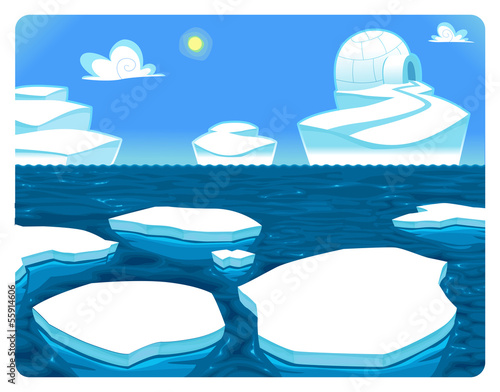 Vector: Polar scene. Polar scene.
