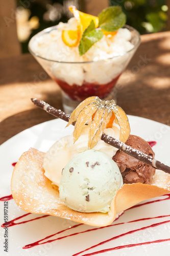 Photo: Two ice cream desserts Two ice cream desserts