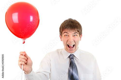 Photo: Young Man with Red Ball Young Man with Red Ball