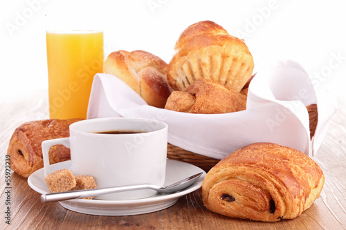 Photo: coffee cup and pastries coffee cup and pastries
