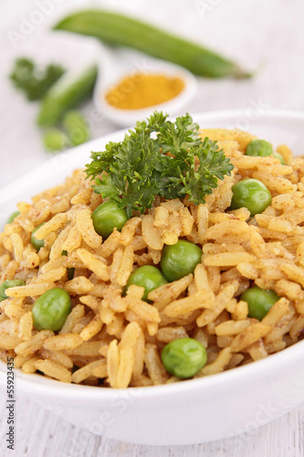 Photo: rice and pea rice and pea