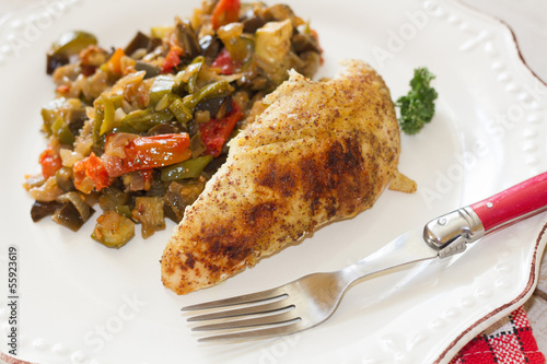 Photo: poulet et ratatouille poulet et ratatouille