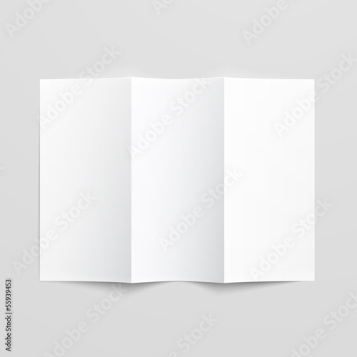 Vector: Blank trifold paper brochure. Blank trifold paper brochure.