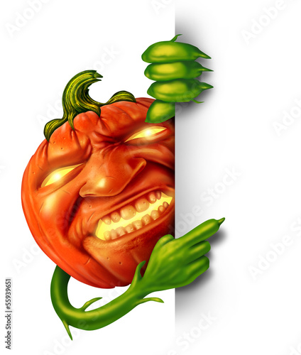 Illustration: Halloween Character Sign Halloween Character Sign