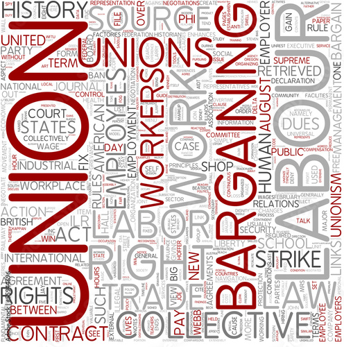 Vector: Collective bargaining Word Cloud Concept Collective bargaining Word Cloud Concept