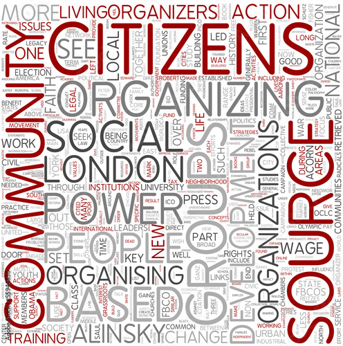 Vector: Community organizing Word Cloud Concept Community organizing Word Cloud Concept