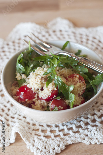 Photo: Couscous salad, tomatoes and rucola Couscous salad, tomatoes and rucola
