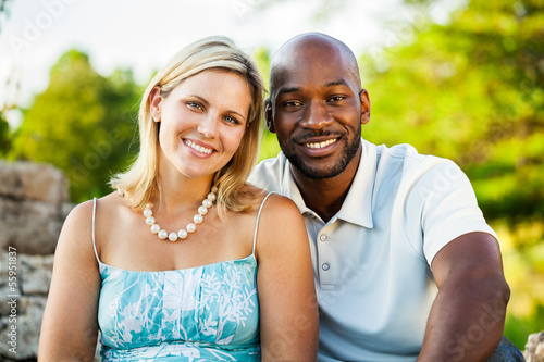 Photo: Happy Diverse Couple Portrait Happy Diverse Couple Portrait