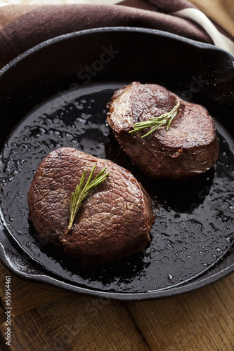 Photo: Beef steak in pan Beef steak in pan