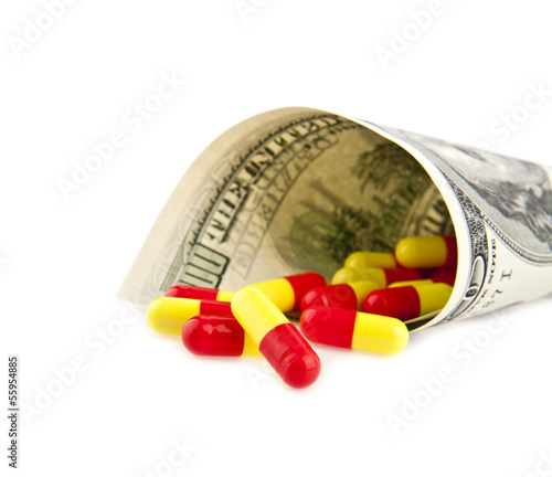 Photo: dollars and the pills dollars and the pills