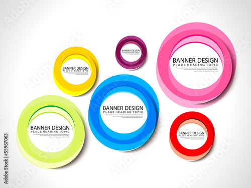Vector: Banner Design Wtih colorful Circle Banner Design Wtih colorful Circle
