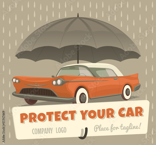 Vector: Protect your car. Vector illustration. Protect your car. Vector illustration.