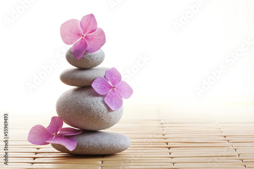Photo: Zen stones and flowers Zen stones and flowers