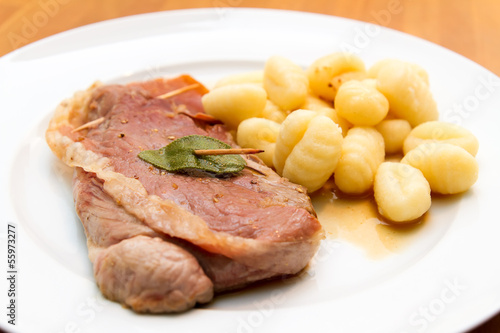 Photo: Saltimbocca alla romana with Gnocchi Saltimbocca alla romana with Gnocchi