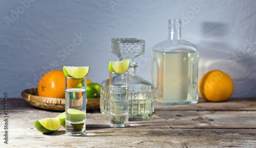 Photo: tequila and citrus fruits tequila and citrus fruits