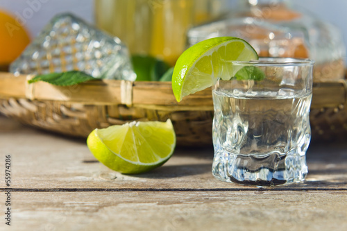 Photo: tequila and citrus fruits tequila and citrus fruits