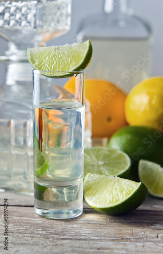 Photo: tequila and citrus fruits tequila and citrus fruits