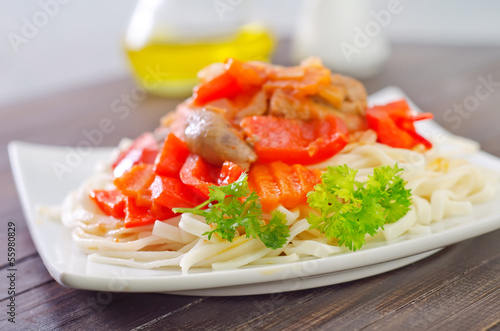 Photo: pasta with sauce pasta with sauce