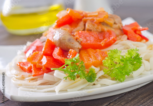 Photo: pasta with sauce pasta with sauce