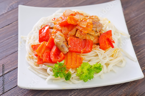 Photo: pasta with sauce pasta with sauce