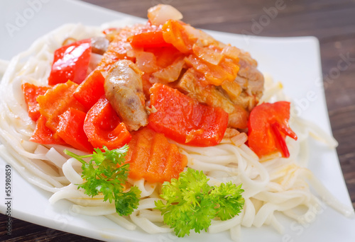 Photo: pasta with sauce pasta with sauce