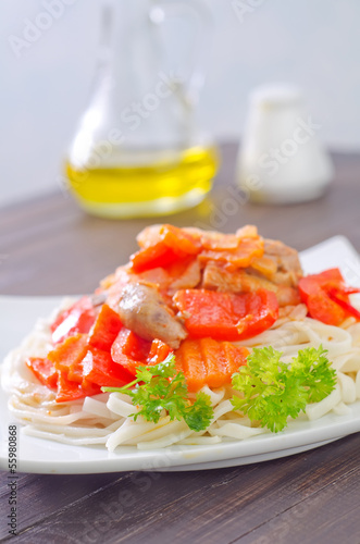 Photo: pasta with sauce pasta with sauce