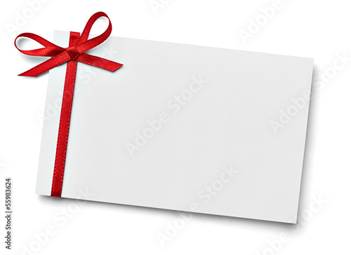 Photo: ribbon bow card note chirstmas celebration greeting ribbon bow card note chirstmas celebration greeting