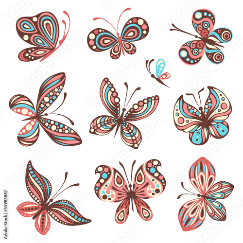 Illustration: Set of butterflies Set of butterflies